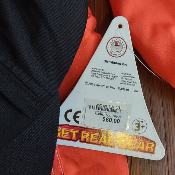 NWT Kid Astronaut Jumpsuit w/ Embroidered Cap Official Patches Orange Size 6-8 - Picture 12 of 14